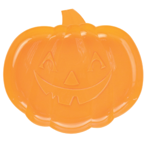 Bandeja Plástica Formato Abóbora Laranja 30cm - 1 Un