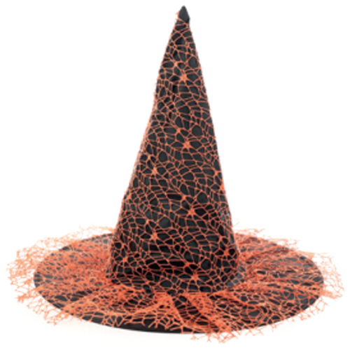 Chapéu Bruxa Scarlett Rede Laranja Halloween - 1 Un