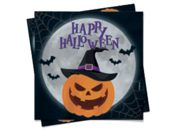 Guardanapos de Papel Abóbora Travessuras 24,5x24,5cm - 20 Un