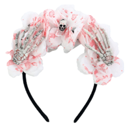 Tiara Flor Sangrenta com Mãos de Esqueleto - 1 Un