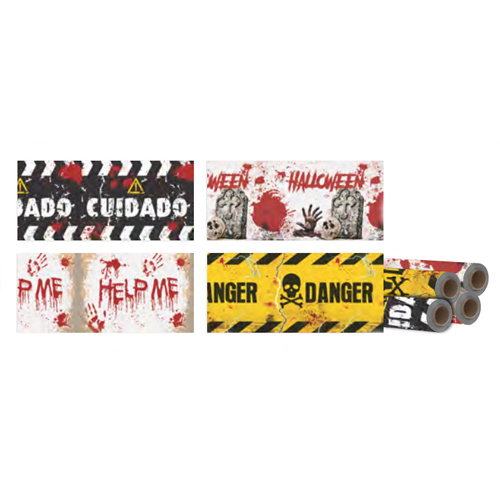 Bobina em TNT Halloween Tipo Faixa 33cm Sortida - 25 Metros