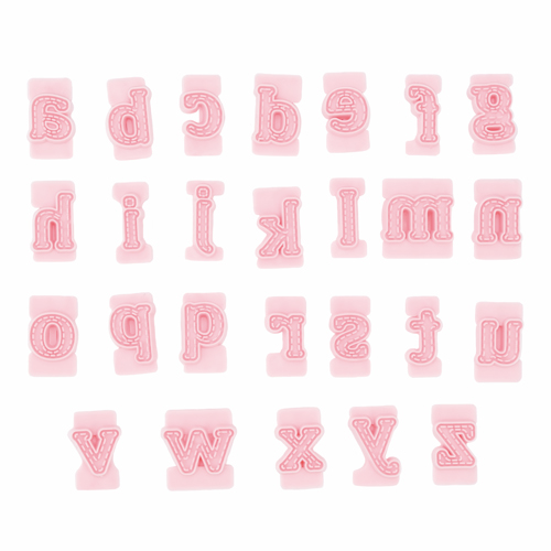 Carimbo para Modelar Bolos e Doces Letras Pontilhadas Inferior - 26 Un - Cromus Allonsy