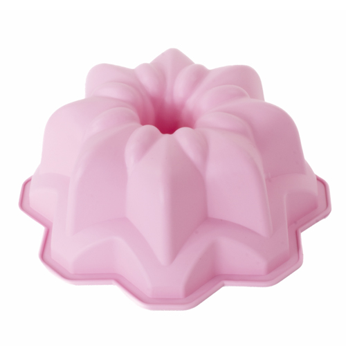 Forma de Silicone Redonda Flor Rosa 23,5x23,5x9cm - 1 Un - Cromus Allonsy