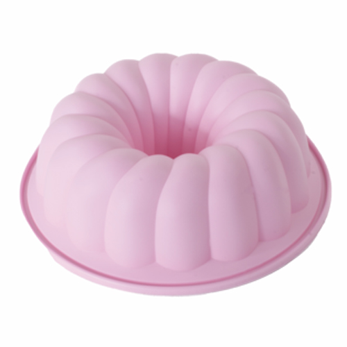 Forma de Silicone Redonda Pudim Rosa 24x24x7cm - 1 Un - Cromus Allonsy