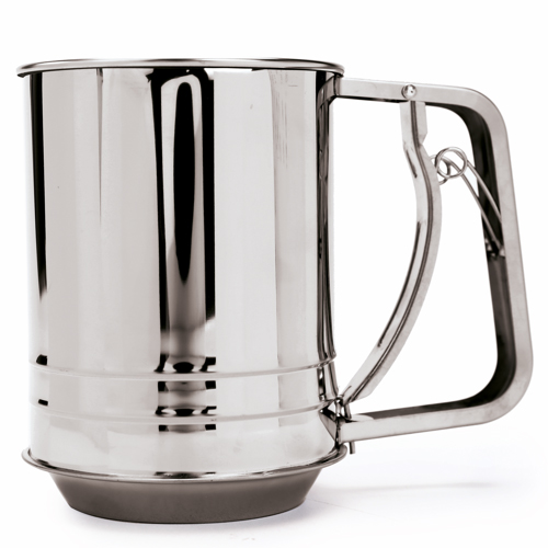 Polvilhador e Peneira Camada Dupla 750g com Gatilho 15x9,7x13cm - 1 Un - Cromus Allonsy