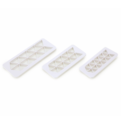 Molde Para Pasta Americana Triangular Branco - Jogo com 3 Un - Cromus Allonsy