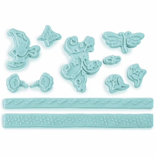 Molde Para Pasta Americana Revoada 20x12,5x0,7cm Verde - 1 Un - Cromus Allonsy