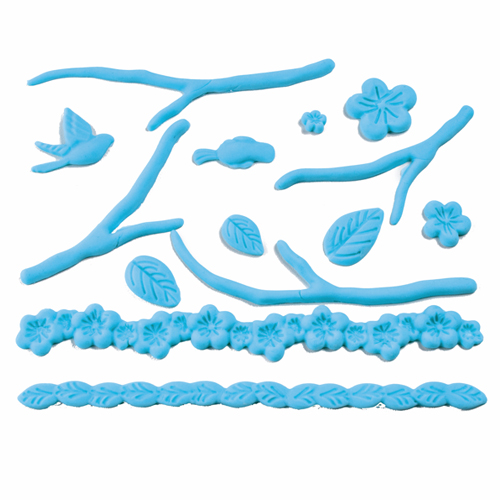 Molde Para Pasta Americana Natureza 20x12,5x0,7cm Azul - 1 Un - Cromus Allonsy