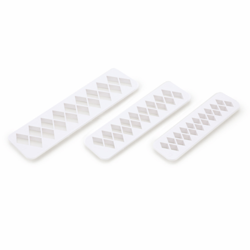 Molde Para Pasta Americana Losango Branco - Jogo com 3 Un - Cromus Allonsy