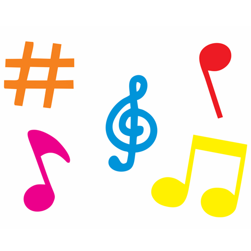 Aplique Decorativo Notas Musicais Color GG - 5 Un