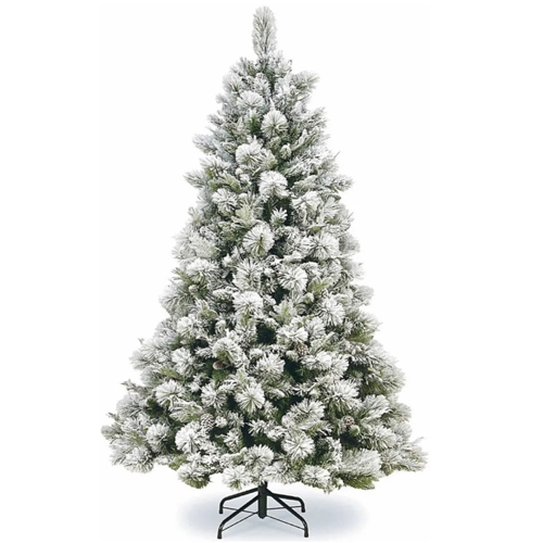 Árvore de Natal Pinheiro Luxo Nevado 2,40 Metros Pé de Ferro com 1200 Galhos