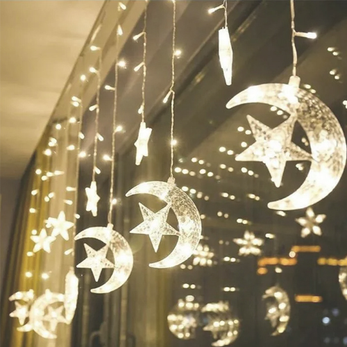 Cascata de Led com 130 Leds Meia Lua 3,00 Metros Branco Frio - Bivolt