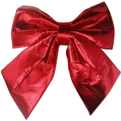 Enfeite Laço Natalino 28x25cm Metalizado Vermelho - 1 Un
