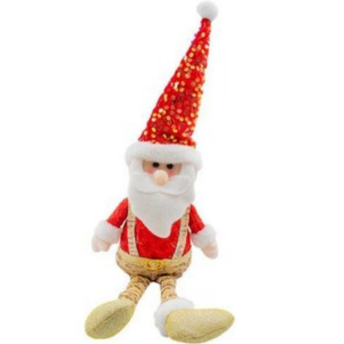 Enfeite Papai Noel em Tecido Luxo 46x15cm - 1 Un
