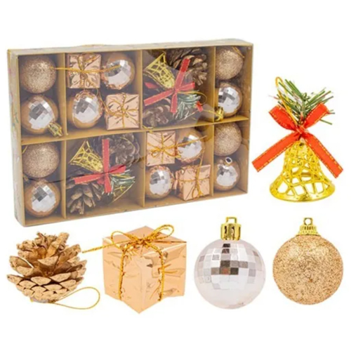 Enfeites Natalino Luxo 24x16cm - Kit com 24 Peças