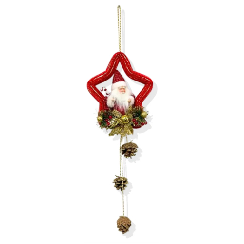 Enfeites Natalino Papai Noel Grande Para Pendurar 65x20cm - 1 Un