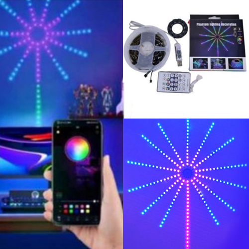 Fita de Led Efeito Asterisco Multi Colorido 10 Metros com Controle Remoto - Bivolt