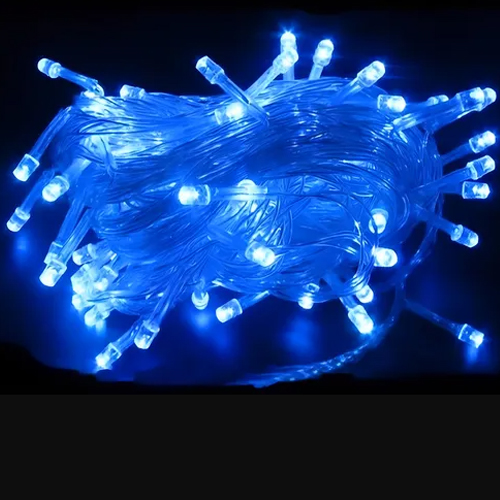 Pisca Pisca Fio Transparente 10 Metros com 100 Leds Azul - 110 Volts