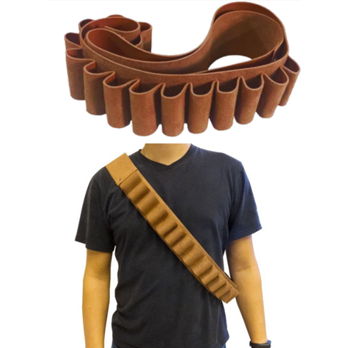 Cartucheira Luxo em Courino com Camurça