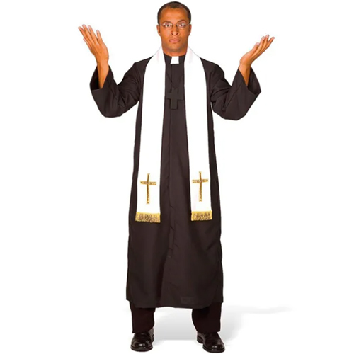 Fantasia Adulto Padre Luxo em Tecido Cetim e Bember