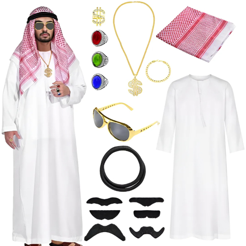 Kit Para Fantasia Adulto Sheik Luxo Completo
