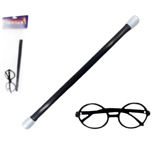 Kit Para Fantasia Varinha e Óculos 38cm