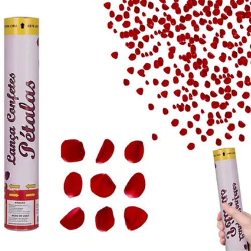 Lança Confete Petalas de Rosa - Tubo Com 30cm