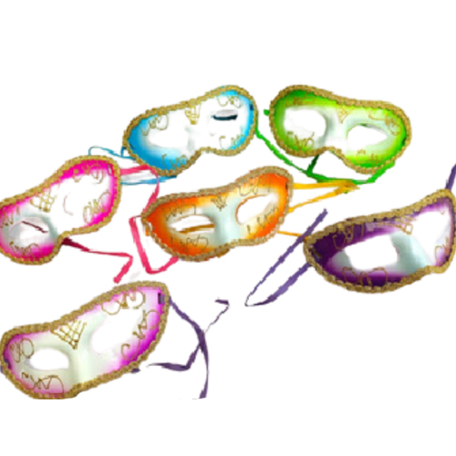 Máscara Veneza com Glitter Desenhada - Para Festas