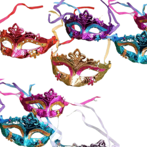 Máscara Veneza com Glitter Desenhada - Para Festas