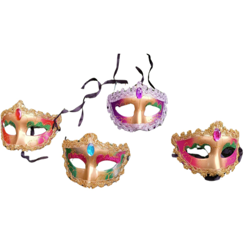 Máscara Veneza Pedra com Glitter Desenhada - Para Festas