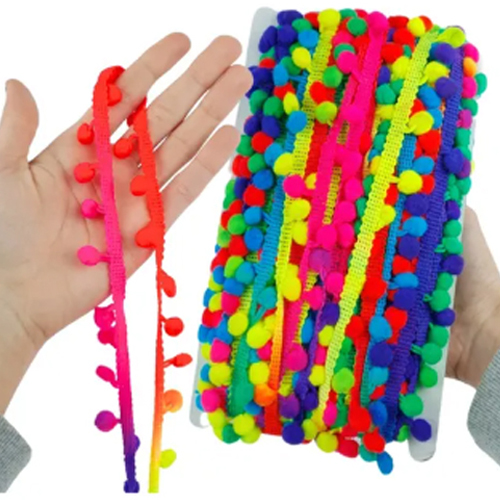 Pompom em Rolo Colorido 20 Metros 25mm