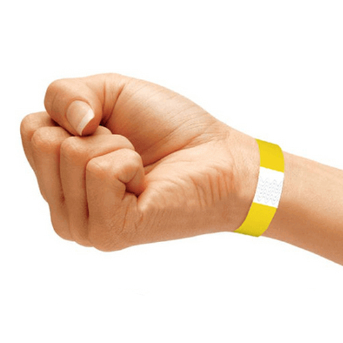 Pulseira de Identificação a Prova de Água Amarelo - 50 Un