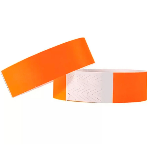 Pulseira de Identificação a Prova de Água Neon Laranja - 50 Un