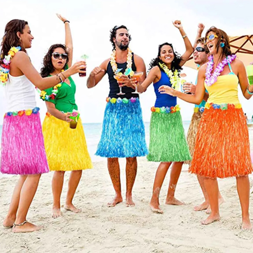 Saia Havaiana Adulto 70cm Longa Cores Sortidas