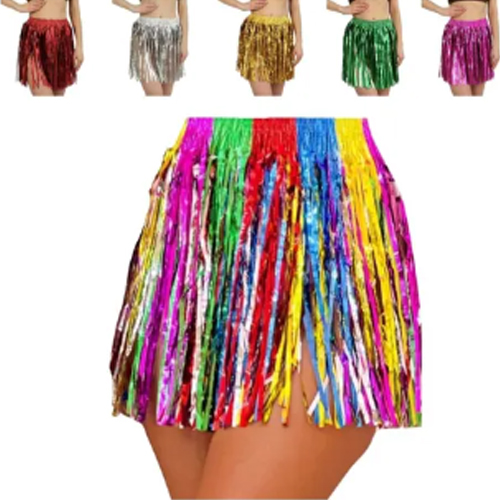 Saia Havaiana Adulto 40cm Metalizada Cores Sortidas