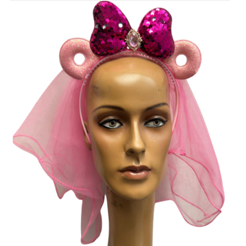 Tiara Luxo Com Laço e Véu Duplo - Para Festas