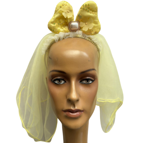 Tiara Luxo Com Laço e Véu Duplo - Para Festas