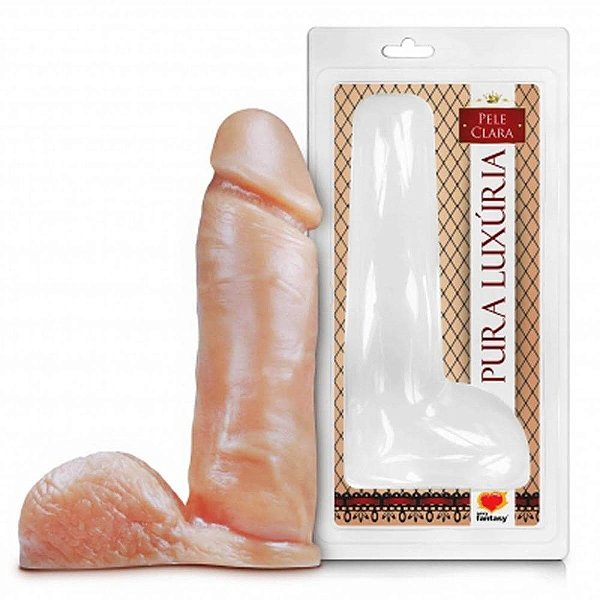 PRÓTESE COM VIBRO COM ESCROTO E VENTOSA  20,5X4,7 SEXY FANTASY - PV030