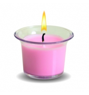 VELA PARA MASSAGEM MORANGO COM CAMPANHE