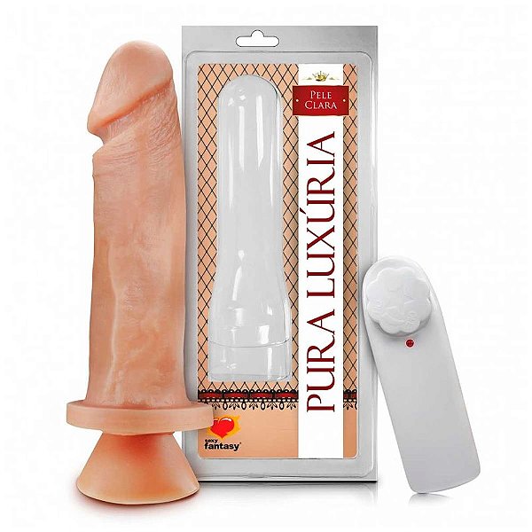 PÊNIS REALÍSTICO S/ ESCROTO C/ VIBRO E VENTOSA 17,5X4,4 SEXY FANTASY