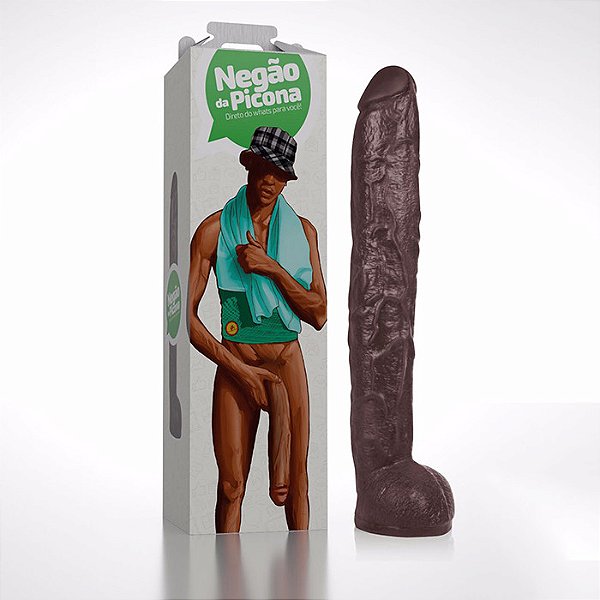 PRÓTESE SEM VIBRO NEGÃO DA PICONA 39X19 ADÃO E EVA - ADAO99