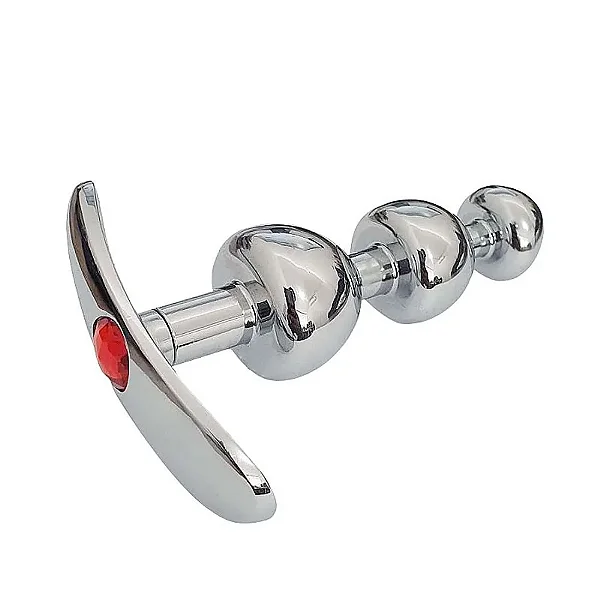 Plug Anal Escalonado de Aço com Pedra de Cristal