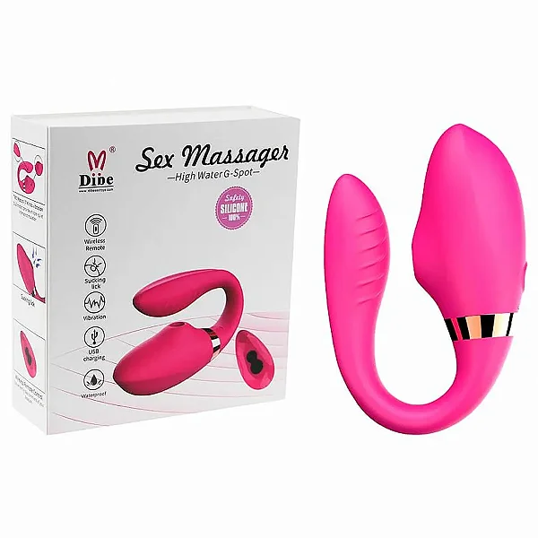 VIBRADOR DE CASAL COM CONTROLE E PULSAÇÃO NO PONTO G