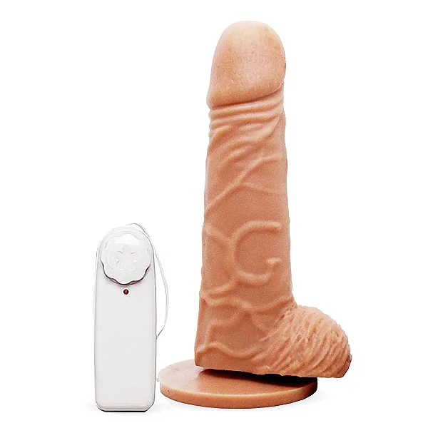 PRÓTESE COM VIBRO E ESCROTO E VENTOSA