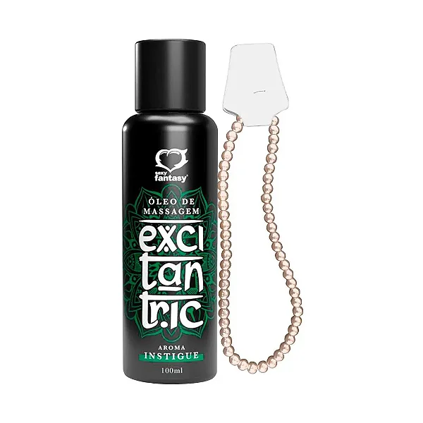 Duplinha com Óleo de Massagem Excitantric Aroma Instigue e Colar De Pérolas Sensuais