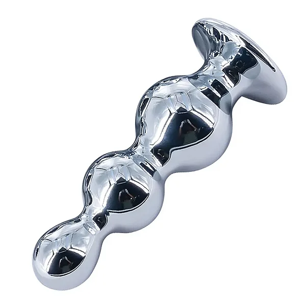 Plug Anal Escalonado em Aço com Pedra Vermelha