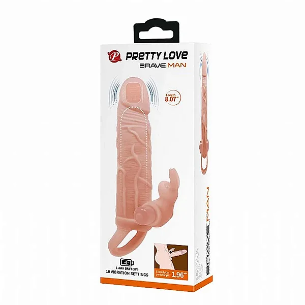 Pretty Love Brave Man Capa Peniana com Estimulador Clitoriano 12,0