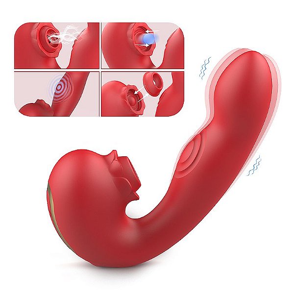 Vibrador de Ponto G e Clitóris com Pulsação e Tapping - Floral