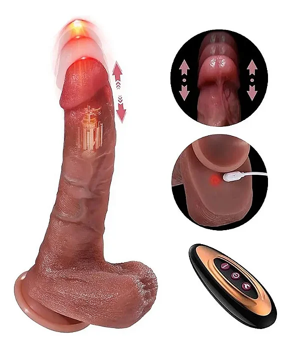 Prótese realistica em silicone vai e vem com controle remóto e aquecimento