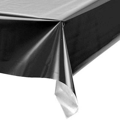 Toalha Plástica Perolada 78x78cm Liso Preto - 10 Un